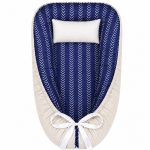 Beige And Blue Ocean Air Balloon Herringbone Baby Nest Pod Newborn Lounger