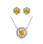 DESTINY Petal November citrine Birthstone Set With Swarovski Crystals