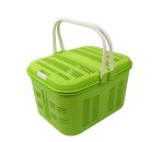 Picnic Basket With Double Lid - Light Green