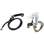 Basin Hot & Cold Chrome Mixer Tap 18 2276 & Hot shower Black Set 2272