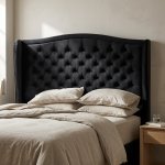 Arched Button-tufted Wingback Headboard - King