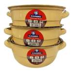 Kango Yellow Enamel Food Dish 16CM 3S