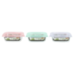 Pastel Rectangular Glass Container 370ML Colour May Vary