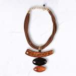 Multi String Resin Choker Necklace - Chocolate Free