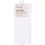 Clicks Trendy Socks Solid White With Edge 7-11