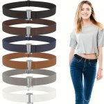 Women's 1-PACK Invisible Elastic Waist Belt Flat Buckle Stretch Belt For Jeans Pants Dresses - Casual Style Weekend Elastic Wove