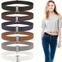 Women's 1-PACK Invisible Elastic Waist Belt Flat Buckle Stretch Belt For Jeans Pants Dresses - Casual Style Weekend Elastic Woven Belts With No Show Design