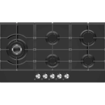 Midea 90CM Gas Hob Black Glass- 90GP095