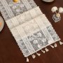 Chic Retro Lace Table Runner With Tassels - Polyester Rectangular Perfect For Dining & Kitchen Decor