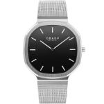 Oktant-onyx Gents Silver Mesh Strap Black Dial V253GXCBMC