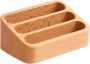 Wooden Business Card Holder 3-GRID Desktop Card Display Stand Organizer