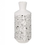 Vase Single-line Design Porcelain With Neck White 20CM