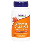 NOW Foods Vitamin D-3 & K-2 1 000 Iu 45 Mcg 120 Veg Capsules