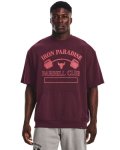 Men's Project Rock Home Gym Heavyweight Terry Crew - Dark Maroon XL