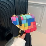 MINI Color Contrast Crossbody Bag Fashion Flap Shoulder Bag Women's Trendy Handbag & Purse
