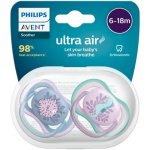 Avent Ultra Air Soother Girl 6-18M 2 Pack