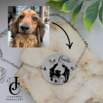 Photo Engraved Disc Bracelet Heart - Stainless Steel