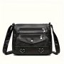 Retro Sweet Rock Style Shoulder Bag Large Handheld Bag For Men Women Multi-layer Zipper Organizer Crossbody Bag For Hanging Out & Daily Commute