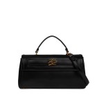 K autograph Elongated Top Handle Bag -black gold