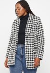 Plus Houndstooth Boucle Jacket - Black & White