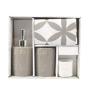 Bathroom Set Of 3PCS Contains Soap Dispenser Toothbrush Holder And Peva Shower Curtain Including 12 Pp Hooks Taupe