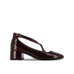 Patent Strap Court Heel -bordeaux