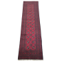 Handmade Afghan Runner Rug - 290 X 80CM - Cranberry Red