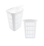 Laundry Slotted Hamper 60LT White