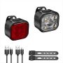 2 Pcs Bicycle Lights High Bright Front And Rear Cycling Lamp