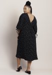 Wrap Back Detail Sack Dress - Spot Print