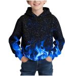 Boys Hoodies Cool 3D Graphic Print Pullover With Pocket Kids Fashion Warm Winter Hooded Sweatshirts