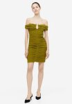 Off-the-shoulder Dress - Green