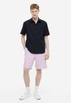 Relaxed Fit Linen-blend Shorts - Light Purple