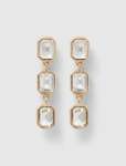 Bailey Baguette Drop Earrings - 0 Gold crystal