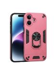 Shockproof Hard Case With Ring Holder Compatible For Iphone 17 - White