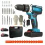 21V Wireless Impact Drill Set - 29 Piece Cordless Impact Drill Set - Blue