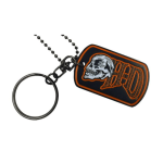Edgy H-d Skull Performance Dog Tag Chain & Key Ring