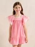 Maisie Girls Flutter Sleeve Dress - 10-12 Yrs Pink Berry