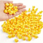 100PCS Miniature Yellow Duck Figurines Resin Home Decor Small Ducklings For Birthday Gifts Party Favors Holiday Garden Bonsai Em