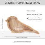 FA100942 - Bird Personalized Money Box Gift For Kids Wood