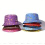 1PC Unisex Versatile Sunshade Bucket Hat With Little Duck Print For Outdoor Vacation Travel Ideal Choice For Gifts