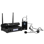 Hybrid U-dv B Dual Wireless Microphone System : Handheld + Headset Combo