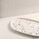 Ecology Speckle Polka Oval Platter Cream