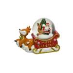 Snowglobe With Reindeer 4.5X8.7X6.7CM - Santa With Reindeer