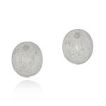 Infinity Plain Disk Earrings - 18KT White Gold Vermeil