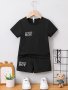 Boy's 2-PIECE Casual Co Ord Set Mama's Boys Print Short Sleeve Tee And Shorts Suitable For Summer Daily