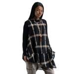 Window Pane Print Oversized Top - Black Free