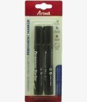 Permanent 2 Pack Black Marker - 2 To 3MM Tip Size Waterproof And Colorast Permanent On Most Hard-to-mark Surfaces Non-toxic And