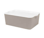 Venus Medium Storage Box Taupe With White Lid