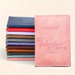 1PC Simple Letter Smile Pattern Travel Passport Card Holder Passport Holder Portable Ticket Clip Lightweight Travel Wallet